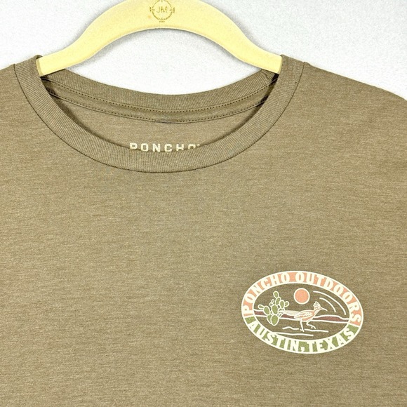 Poncho Shirt Mens Medium Desert Run Graphic Tee Outdoors Austin Texas T-Shirt - Picture 2 of 8